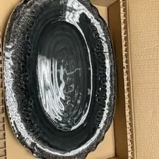 Anthropologie Old Havana serving tray in charcoal color way
