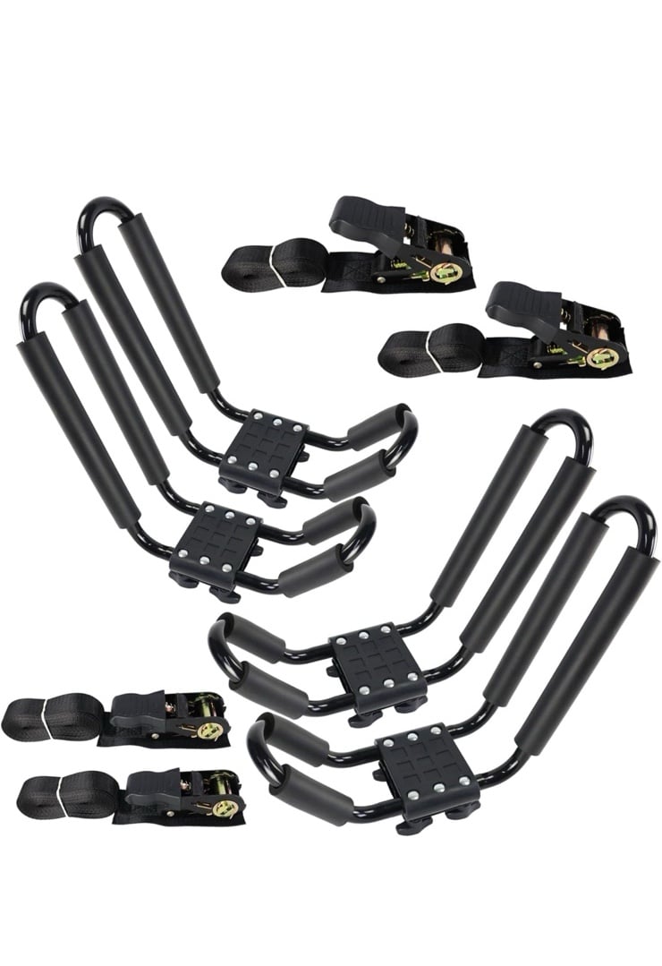 2 Pairs Kayak Rack J-Bar Car Roof Rack for Canoe Carrier
