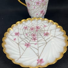H& Co.Depose Pansies On Webs Choc/Demitasse Set Circa 1887. Signed A RARE++
