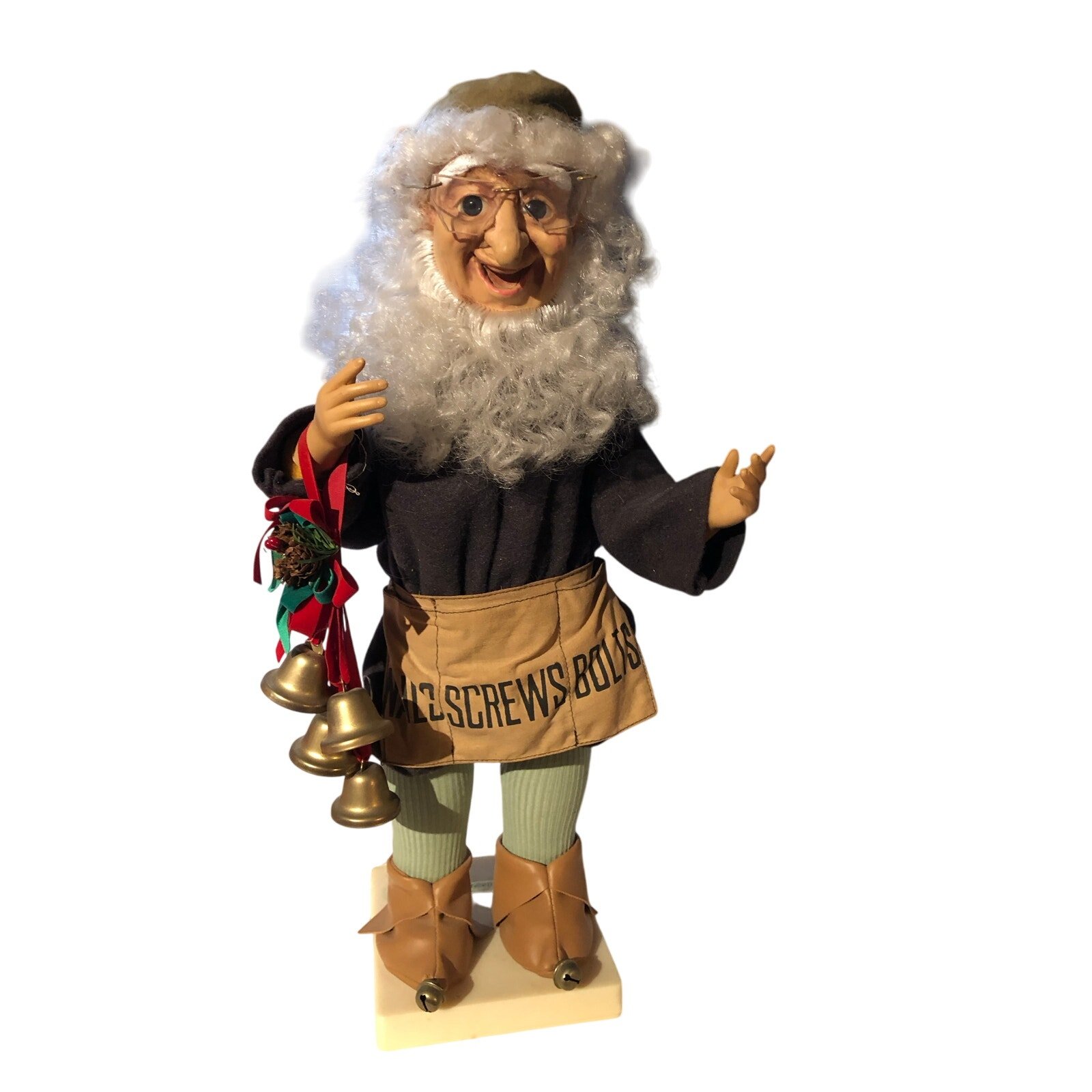 Vintage Christmas Telco Santas Helper Elf Motion Action with bells. Happy Elf