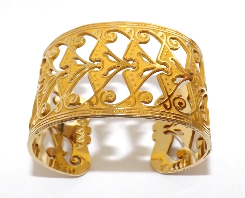 24K Gold Overlay MMA Metropolitan Museum Of Art Scrolling Vine Cuff Bracelet NEW