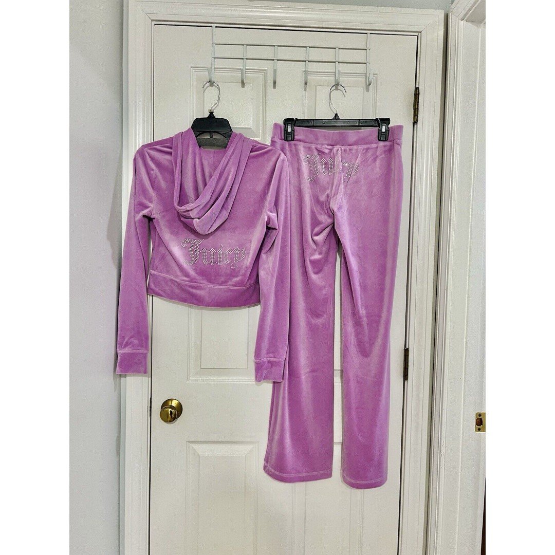 Juicy Couture Violet Tulle Velour Bling Tracksuit – Size S NWT Hoodies And Pants