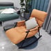 The recliner folds up
