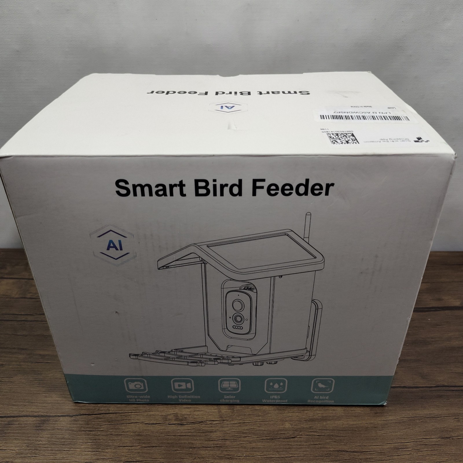Smart AI Recognition Bird Feeder Solar Charging Waterproof Ultra Wide HD Res.