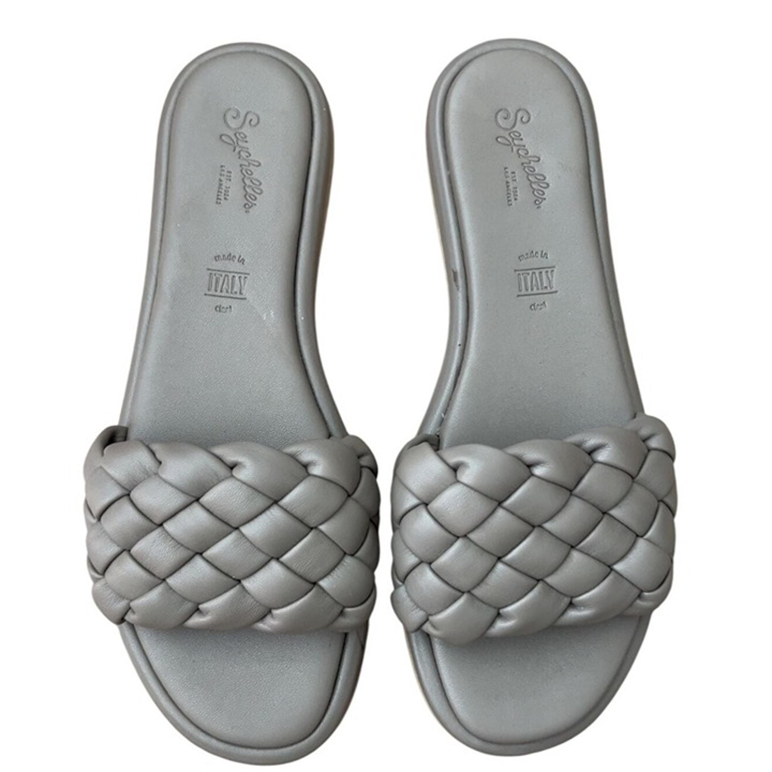 Anthropologie Seychelles Women's Belissima Puffy Woven Slide Sandals Size 9.5