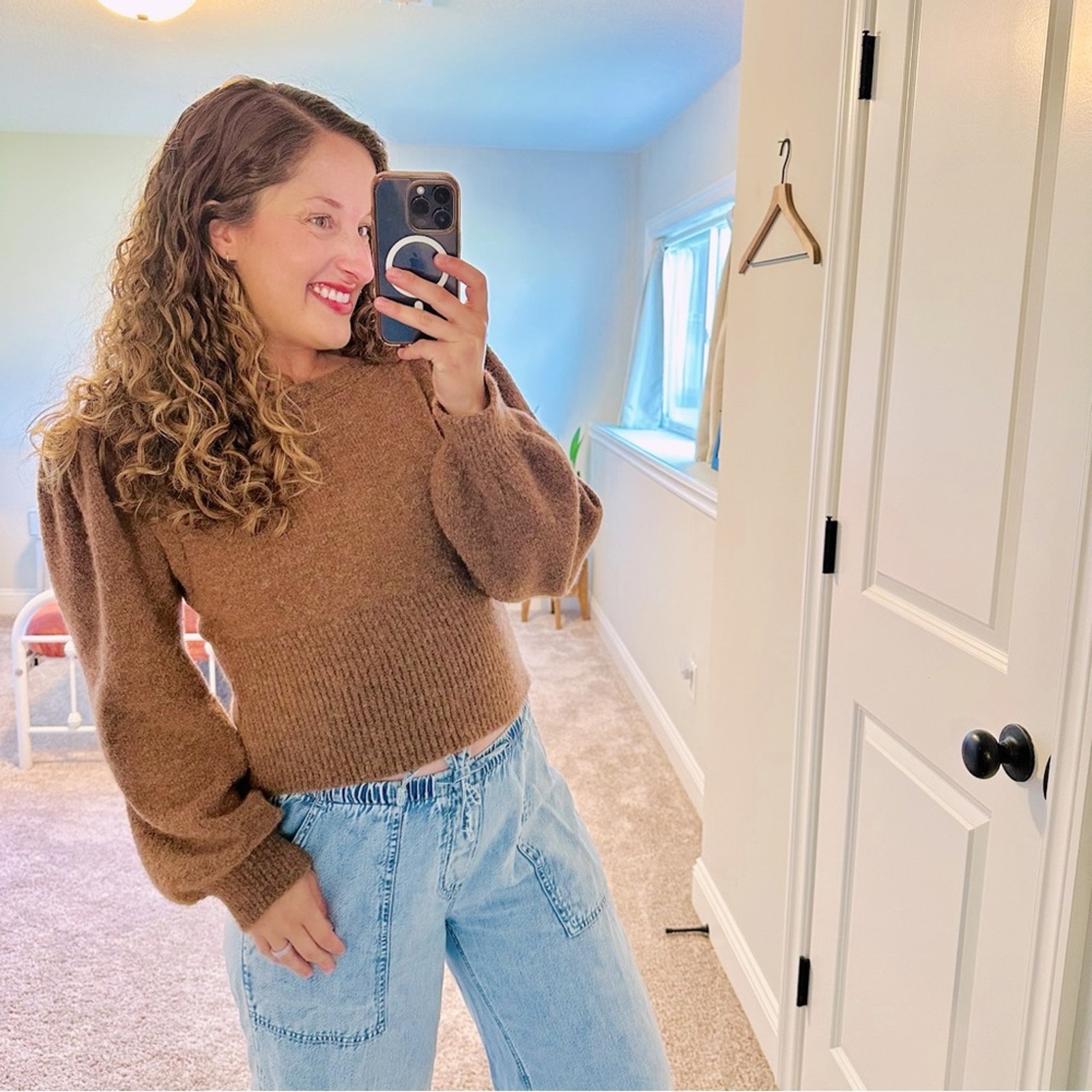 Tuckernuck The Westside Brown Baby Alpaca Wool Boatneck Crop Sweater Medium