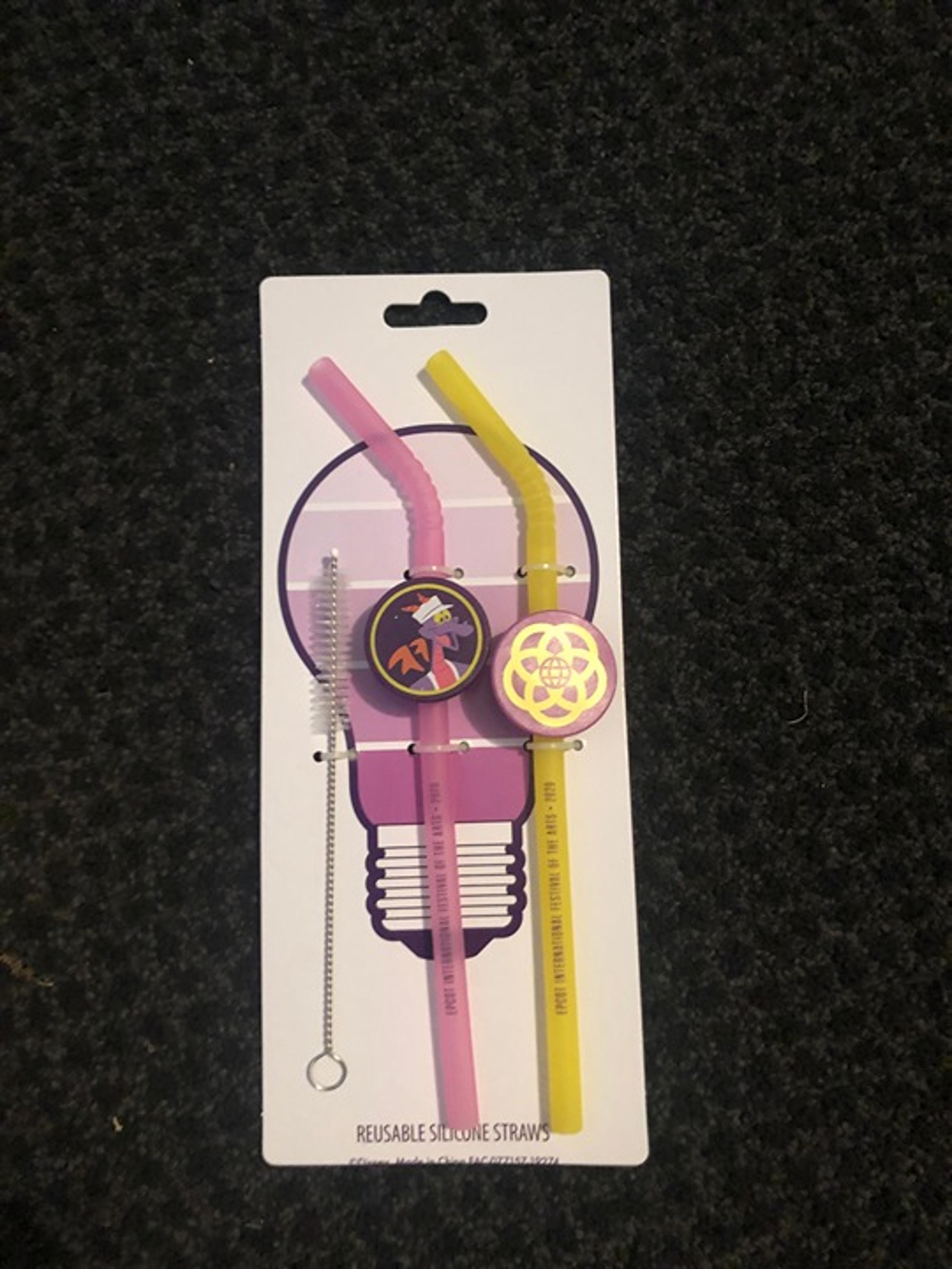 Epcot International Festival of the Arts Figment Reusable Silicone Straws