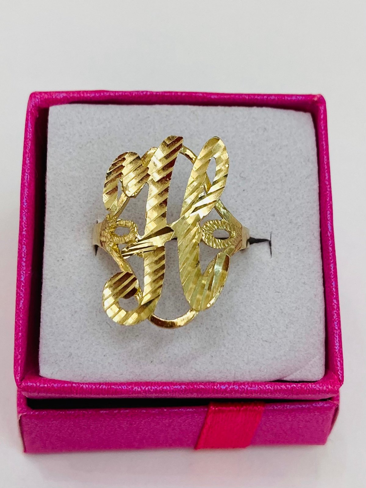 10K Real Gold Initial “H” Ladies Ring