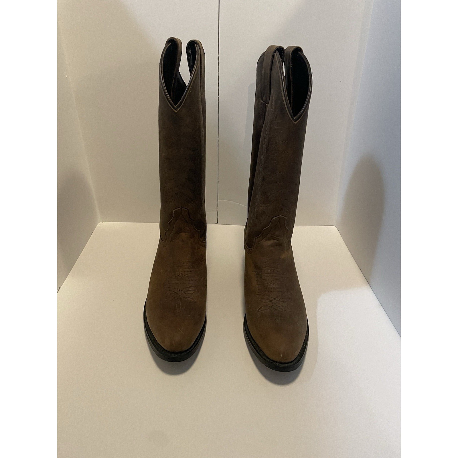 Vintage Diamond J Women's Brown Cowboy Boot With Original Box Size 6.5 Western