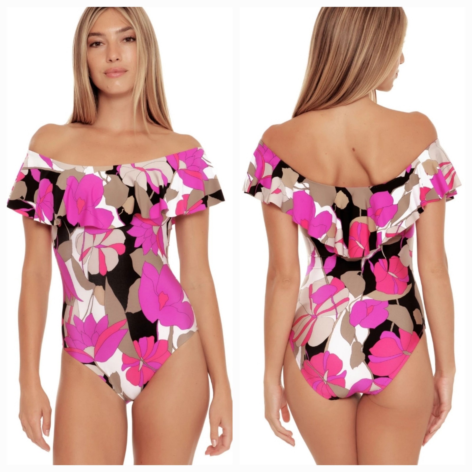 Trina Turk LYNX GEMINI OFF THE SHOULDER ONE PIECE Swimsuit