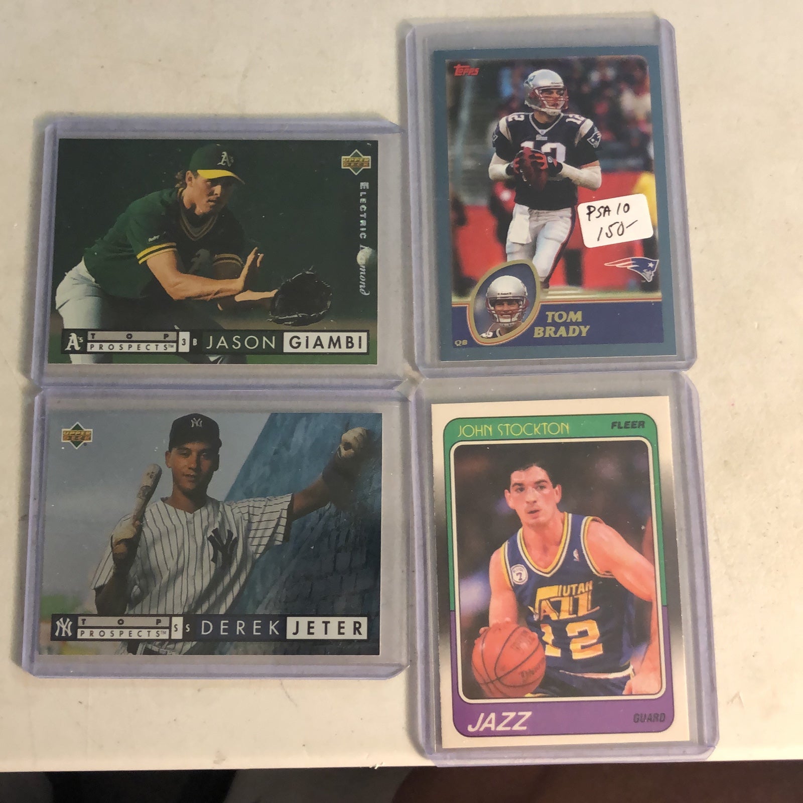 Variety sport lot of 4 Brady Jeter Giambi Stockton Rookies Get graded