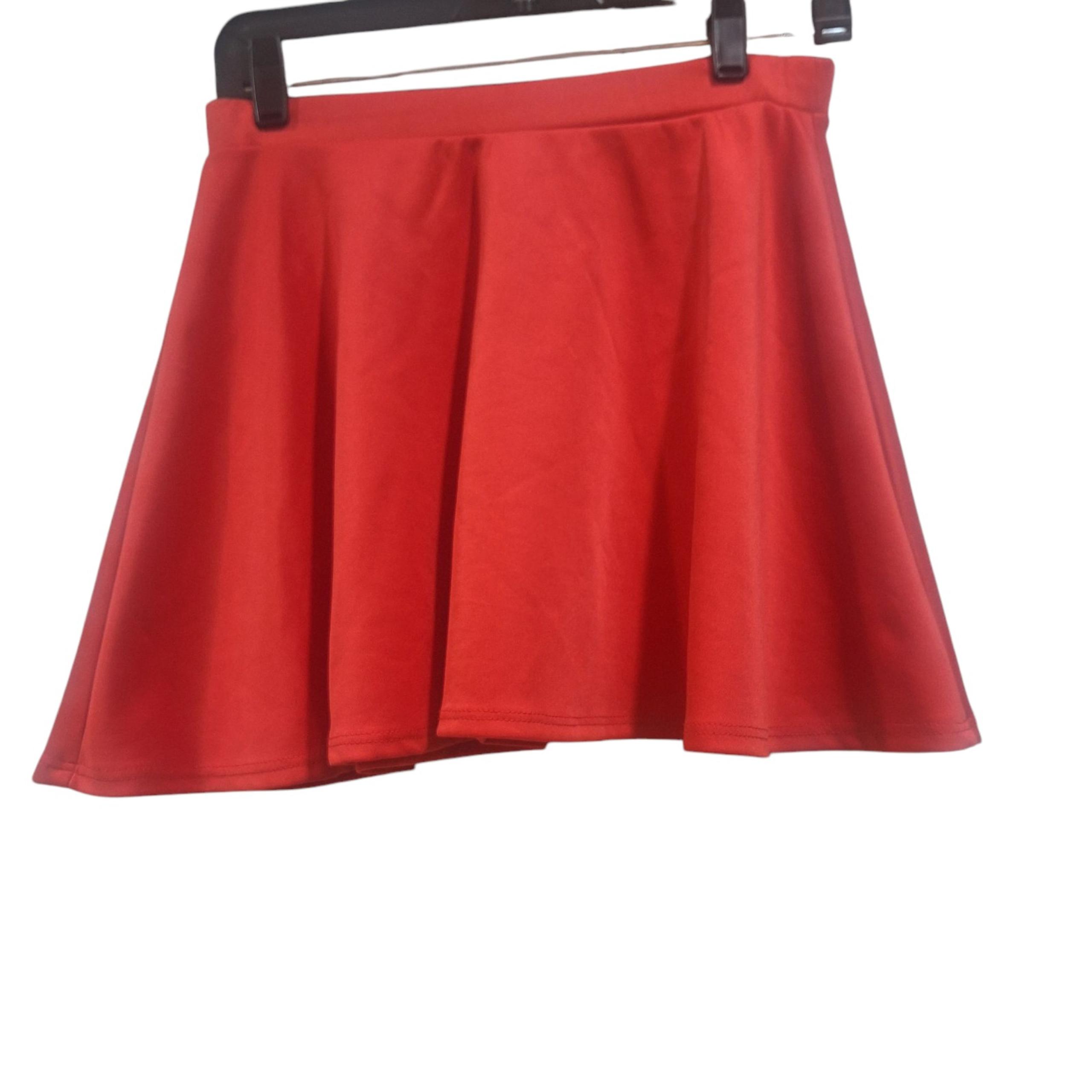Vintage Wet Seal Pull On Red Skater Mini Skirt Junior's Size Medium GUC