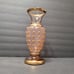 Vintage Bohemia Glass Vase, Czech Gold & Pink Satin Star Accents 10 Ornate Rare