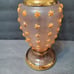 Vintage Bohemia Glass Vase, Czech Gold & Pink Satin Star Accents 10 Ornate Rare