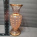 Vintage Bohemia Glass Vase, Czech Gold & Pink Satin Star Accents 10 Ornate Rare