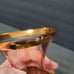 Vintage Bohemia Glass Vase, Czech Gold & Pink Satin Star Accents 10 Ornate Rare