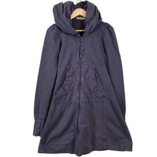 Prairie Underground XS Long Cloak Hoodie Jacket Navy Organic Cotton Flaw