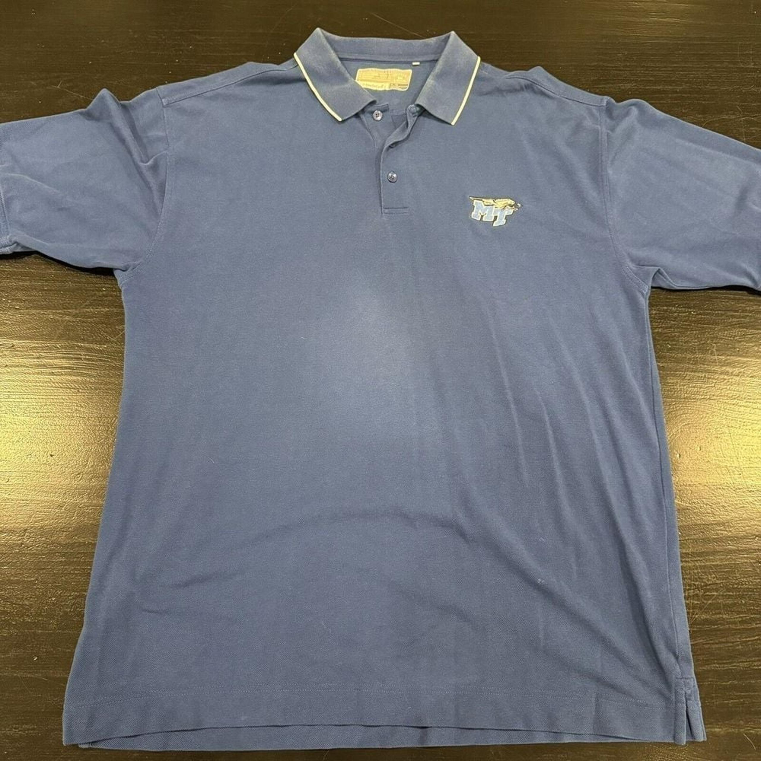 Cutter & Buck Solid Blue Polo MTSU Middle Tennessee Blue Raiders Men's XL Drytec