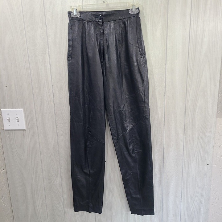 Lillie Rubin Womens Leather Pants Size 6 Made In Israel Black