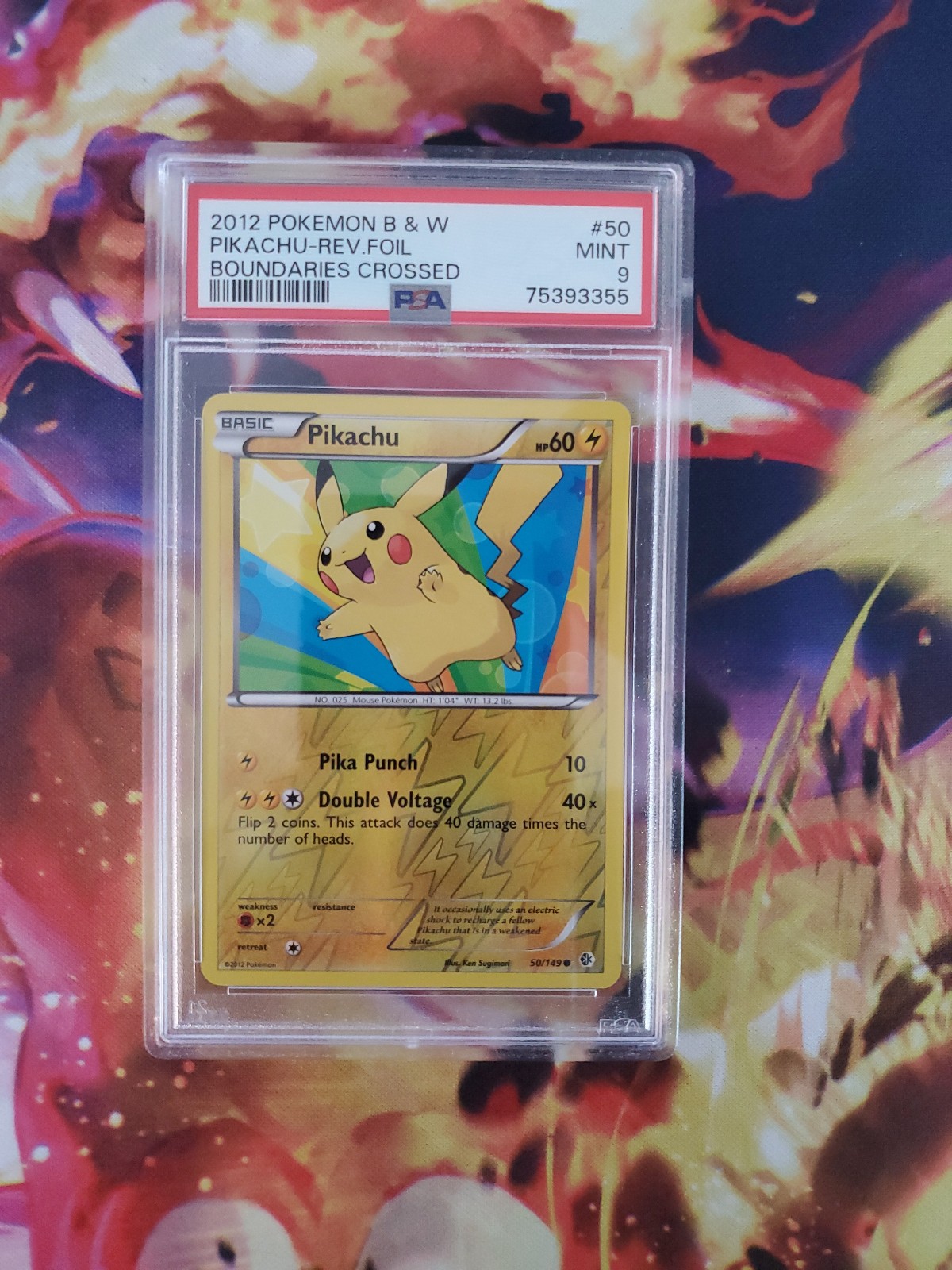PSA 9 pikachu reverse holo Boundaries Crossed