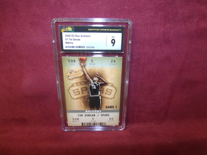 TIM DUNCAN 2002-03 FLEER AUTNENTIX BALCONY 036/250 #7 CSG 9