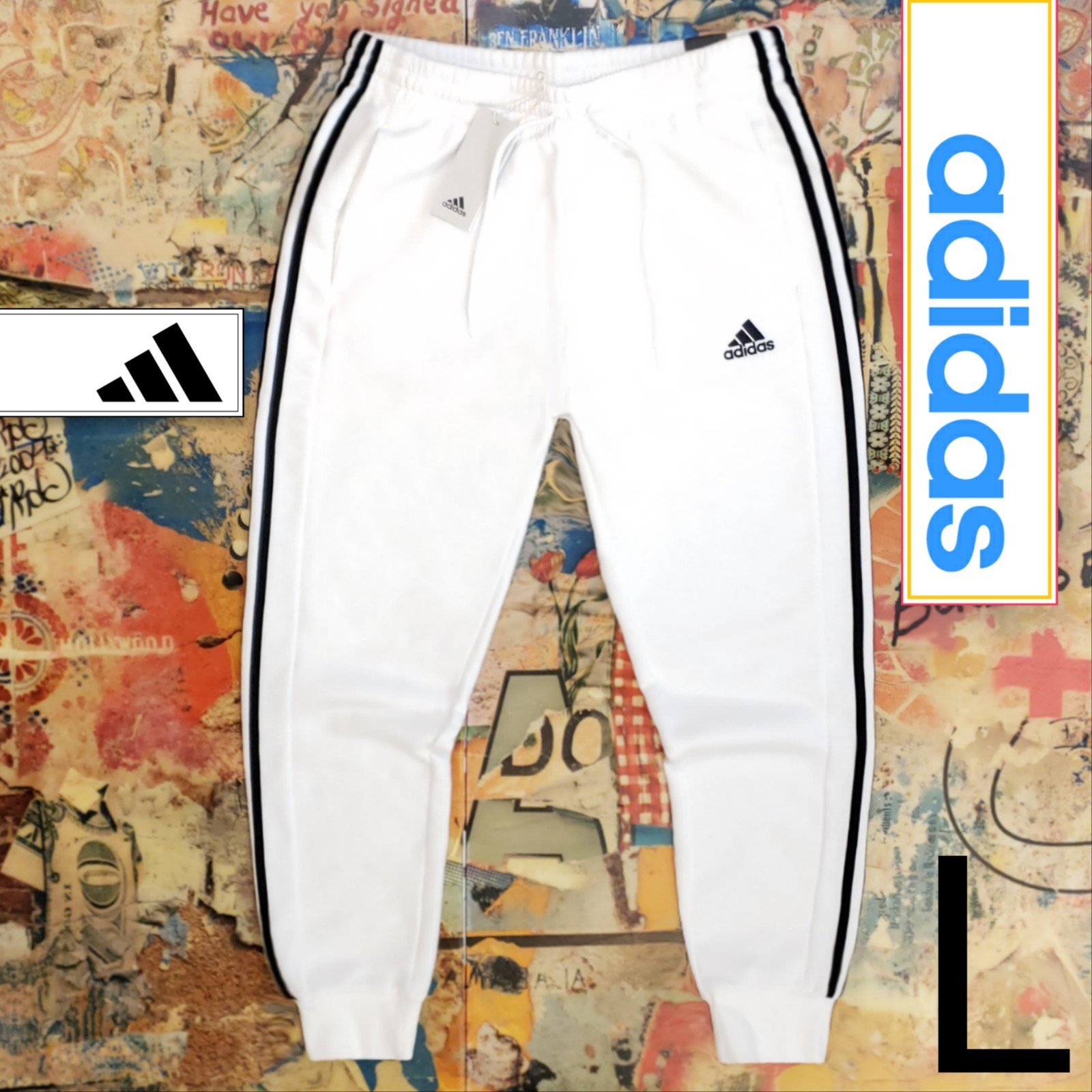 60 New Adidas Mens Fleece Joggers / Sweatpants! L