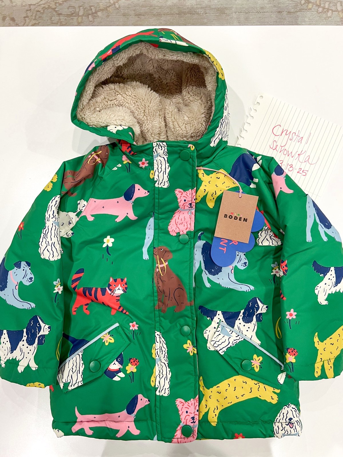 Mini Boden NWT Doggy Jacket 2-3