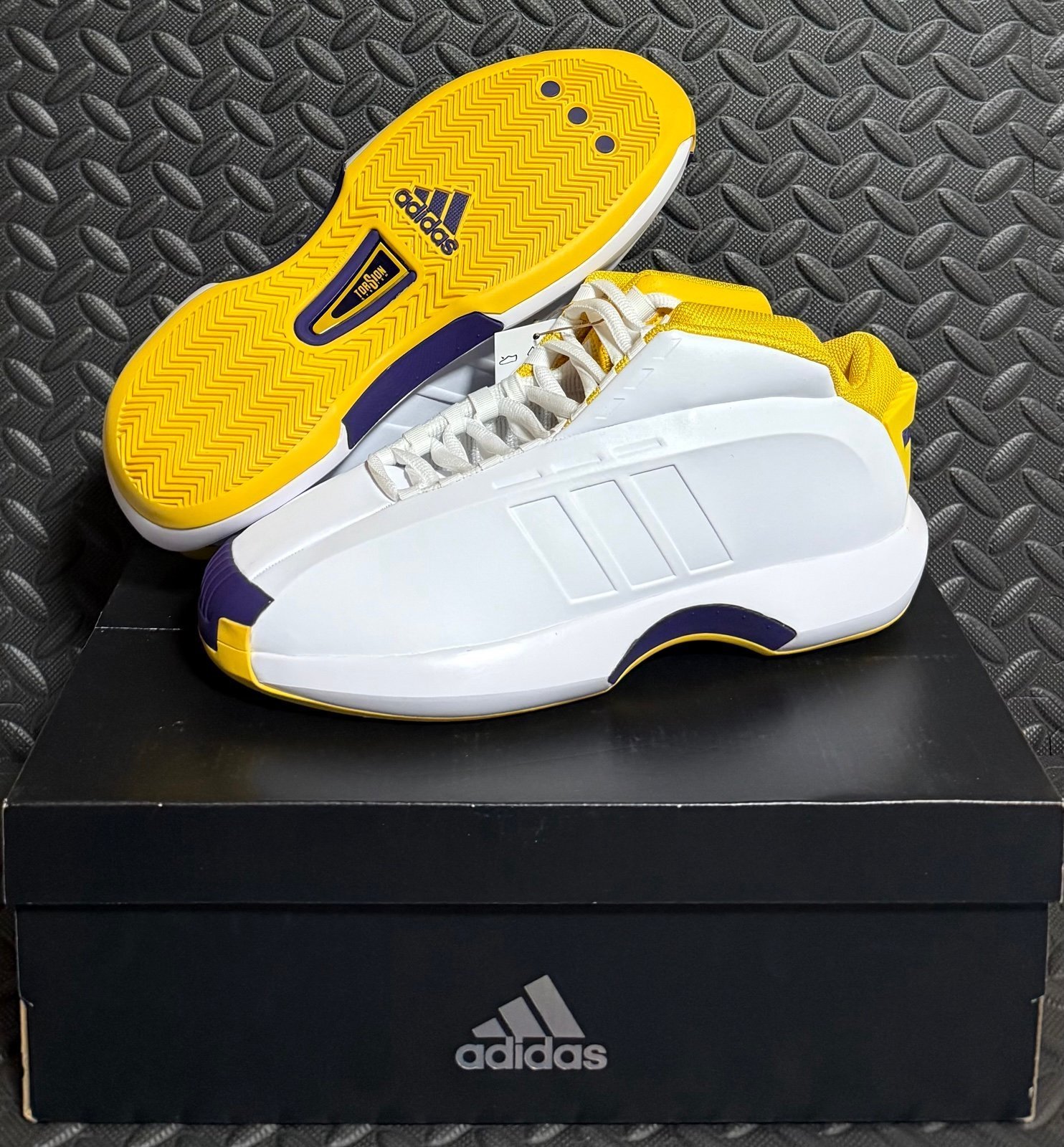 Adidas Crazy 1 Lakers Home 2022 Kobe Bryant White Yellow Purple Mens Size 9.5