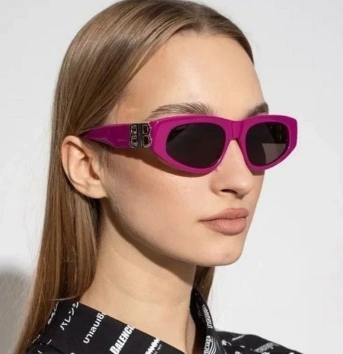 BALENCIAGA Sunglasses BB0095S 017 Fuchsia/Silver/Grey Sunglasses