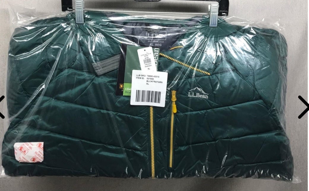 L.L. Bean Forest Green Down Puffer Jacket Size XL Brand New with Tags
