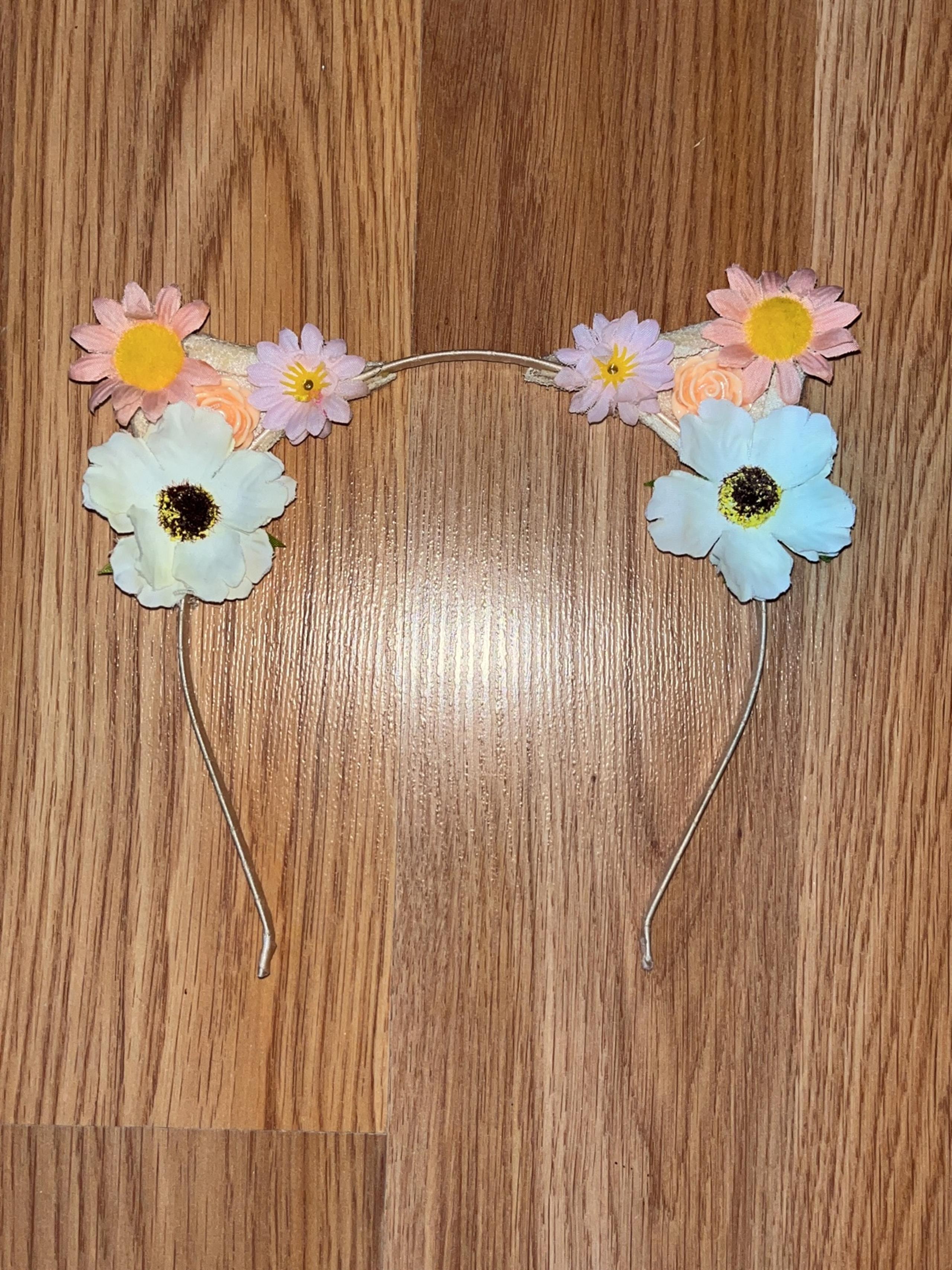 flowers & lace cat ears headband