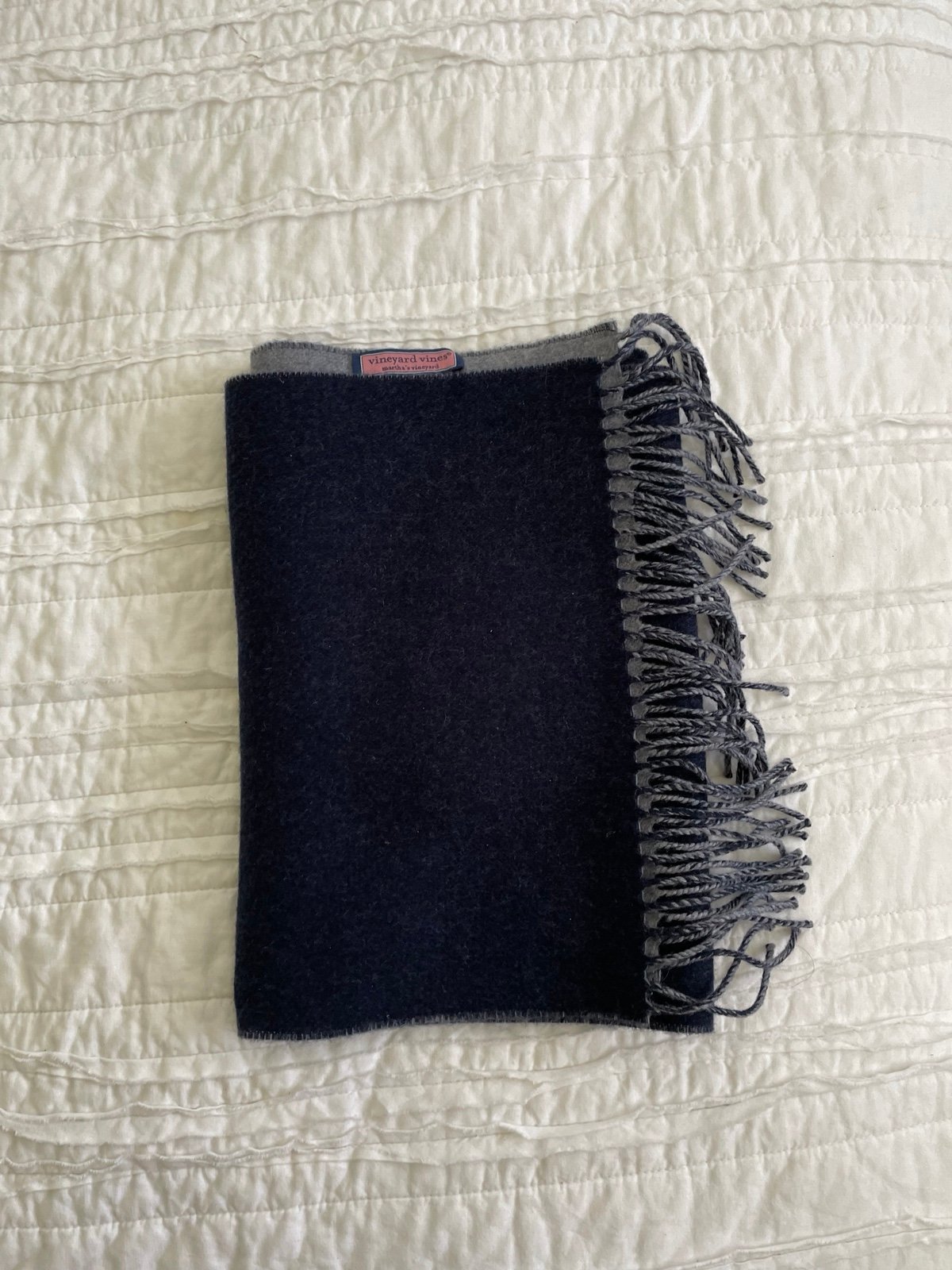 Vineyard Vines Navy Merino Wool Scarf