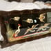 vintage bird design Glass Wood Decor Mexico 22”x 11”x 1 3/4”