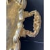 Vintage Gold Plate Butler Tray Relief Embossed Four Ornate Feet 23x13x2 Inches