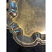 Vintage Gold Plate Butler Tray Relief Embossed Four Ornate Feet 23x13x2 Inches