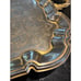 Vintage Gold Plate Butler Tray Relief Embossed Four Ornate Feet 23x13x2 Inches
