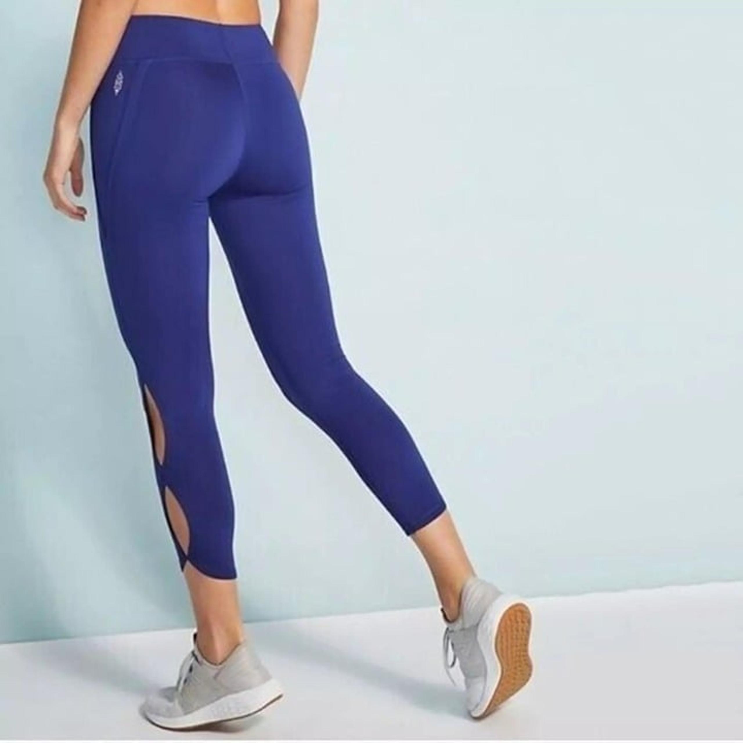 Free People Movement Leggings Cropped Athletic Blue Cut Out Women's Size S
