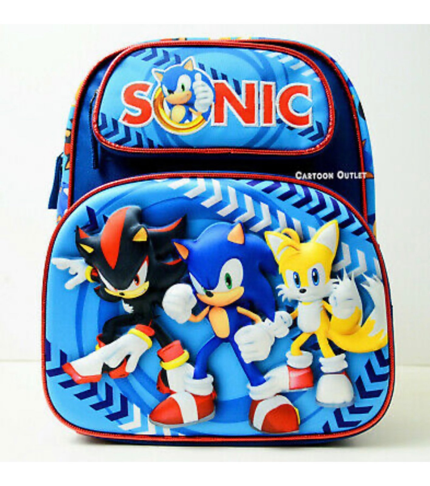 Sonic The Hedgehog 12 Small Backpack 3 D Toddler Bag Tails Knuckles New