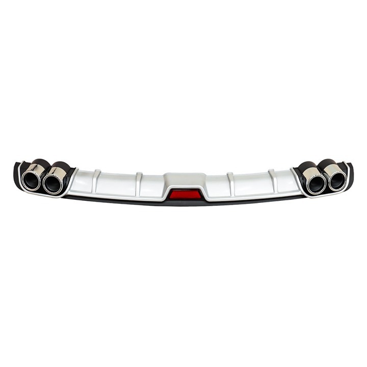 New Universal White Rear Bumper Lip Diffuser Splitter Shark Fin Style Protector