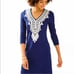 Lilly Pulitzer Clarkson Navy Blue Cotton Shift Dress Size XS