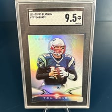 Tom Brady SGC 9.5 Silver Holo, 2014 Topps Platinum #77 New England Patriots