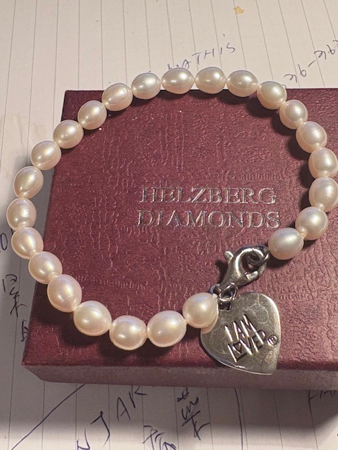 Authentic Pearl Bracelet “I AM LOVED” 925 Pendant 15 inch