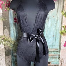 NWT Small Lace lingerie see through with a belt ribbon Cute babydoll