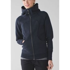 03- LULULEMON SCUBA black FLEECE LINED HOOD HOODIE SWEATSHIRT JACKET sz 4