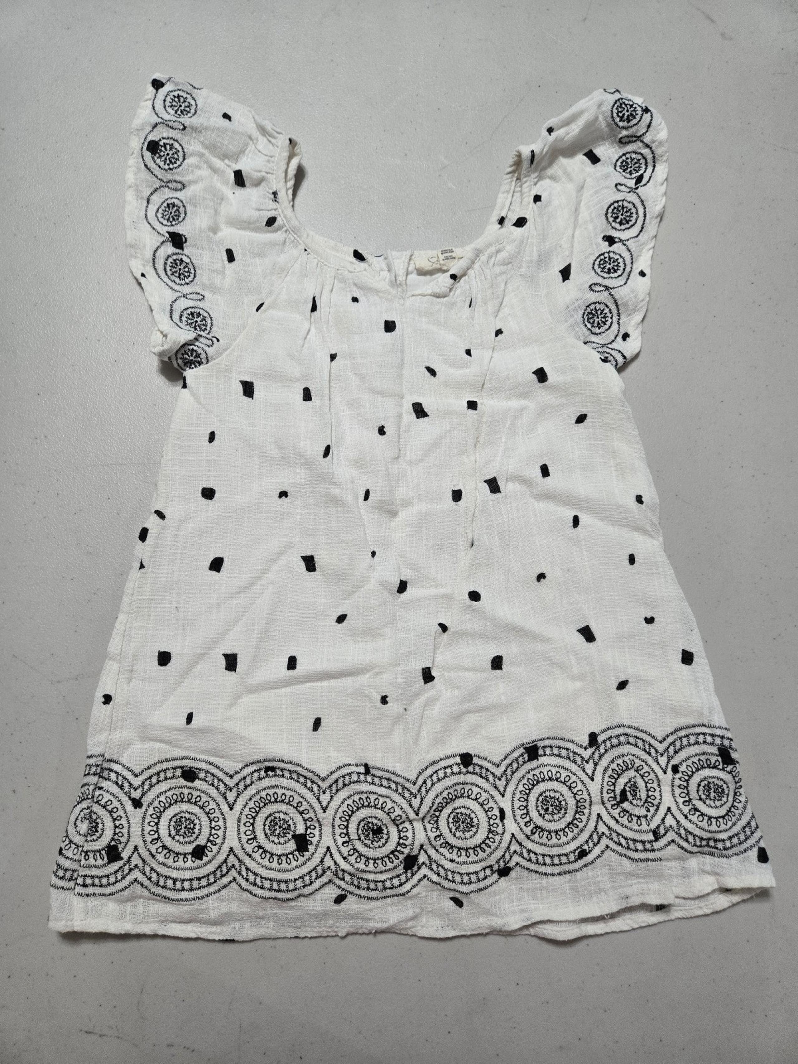 Jessica Simpson Girls Dress White with black Size 4