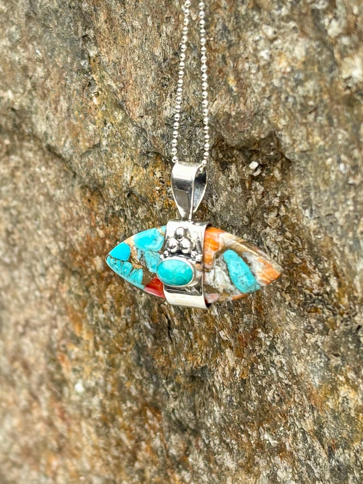 Spiny Oyster & Turquoise Necklace