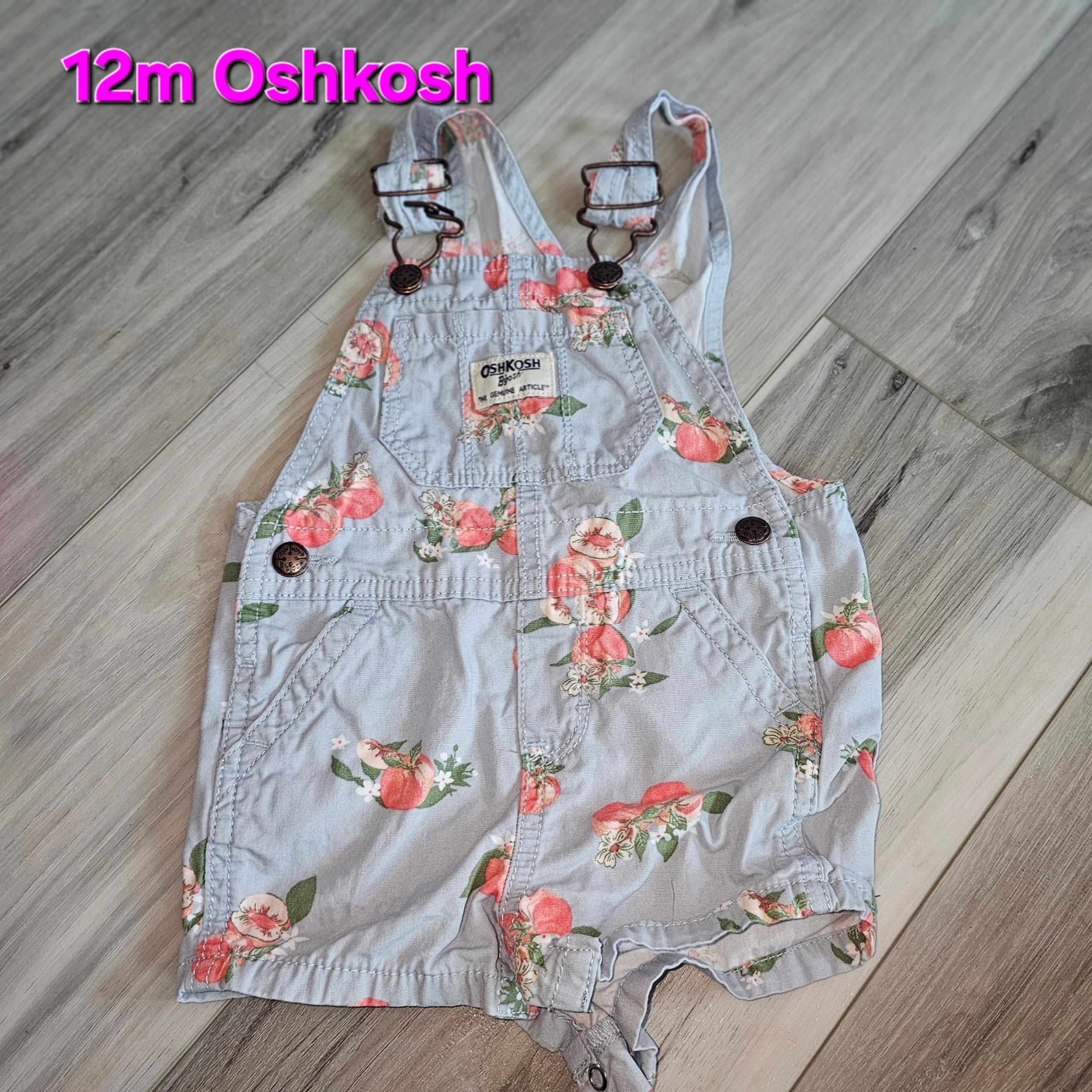 Oshkosh b wish peaches shortalls 12m