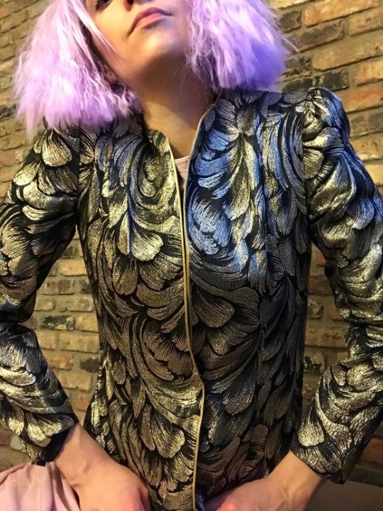 vintage gold metallic jacket 60s blazer