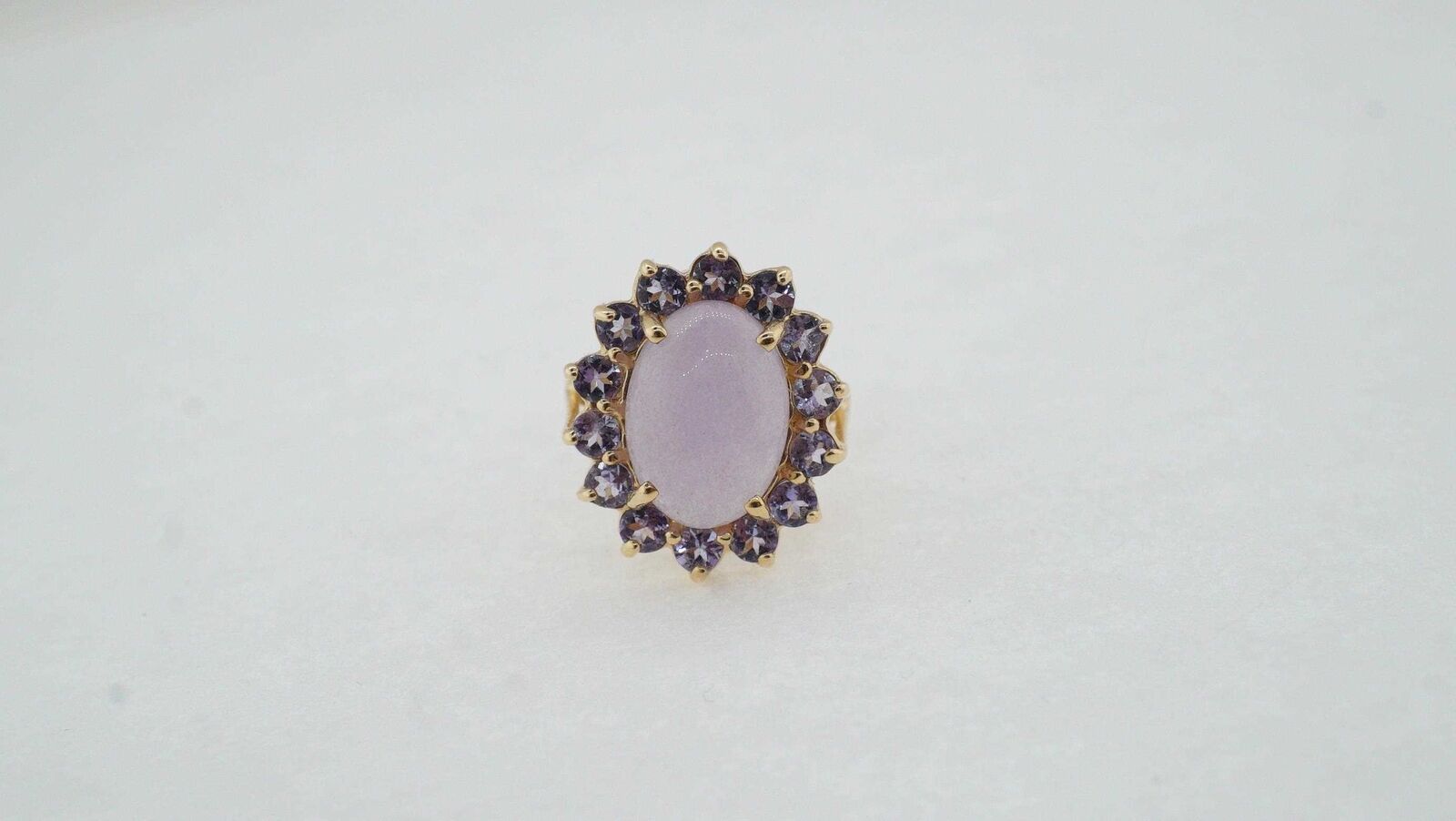 Estate Sale Lavender Quartz 14k Yellow Gold Ring size 5.75 4.30 TCW Fine Jewelry