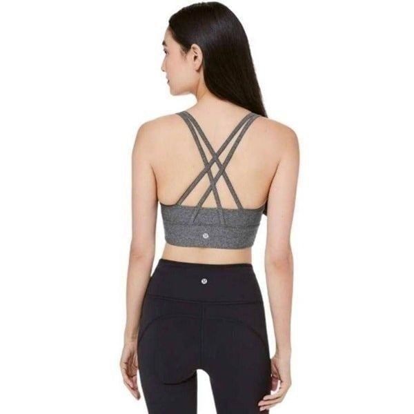 LULULEMON ATHLETICA Energy Bra in Heathered Black Size 4